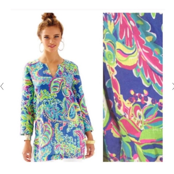 Lilly Pulitzer Marco Island linen tunic S - Picture 1 of 3